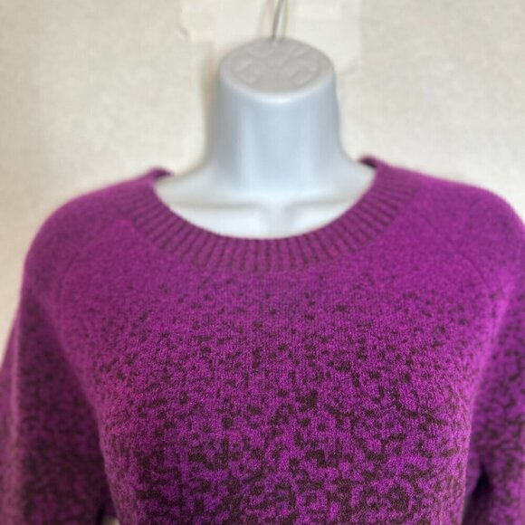Athleta Hawthorn Textured Crew Sweater Merino Wool Ombre Purple - Size Small - Picture 5 of 15